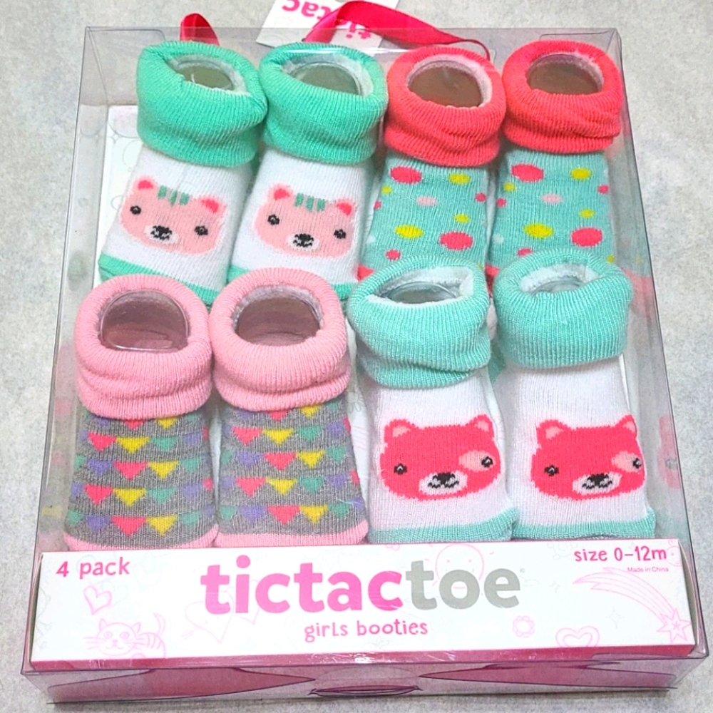 tictactoe 4 pack booties